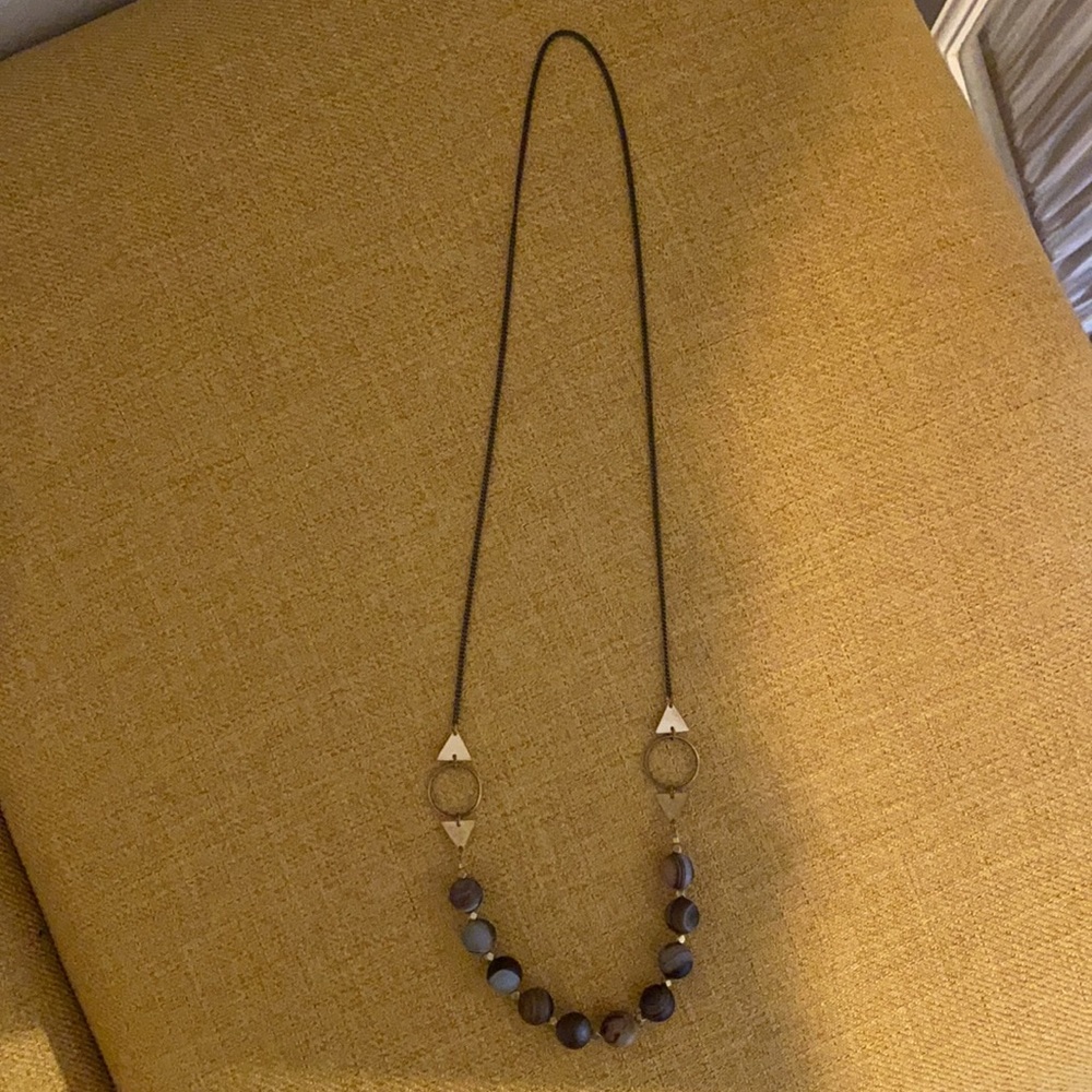 Brown and gold long necklace